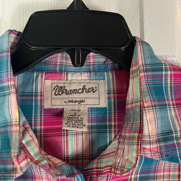 Wrangler Womens Pearl Snaps Button Down Shirt L - Picture 2 of 3